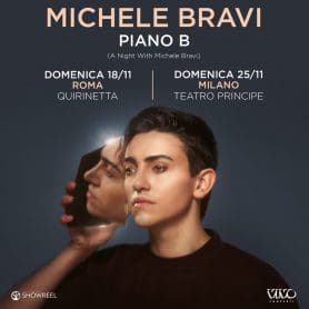 La locandina del tour "Piano B" di Michele Bravi