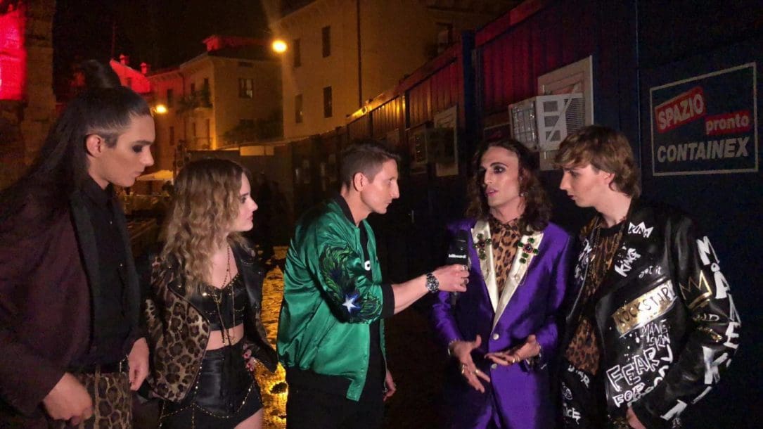 I Maneskin ai microfoni di Billboard Italia durante i Wind Music Awards