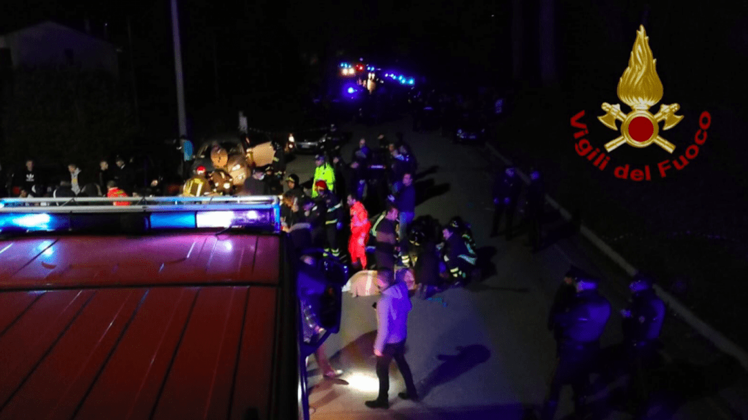 Strage in una discoteca a Corinaldo. Immagine dei Vigili del Fuoco