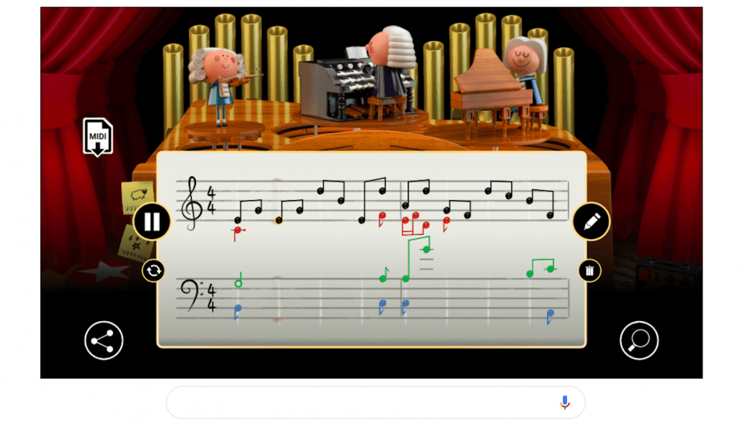 Il Doodle di Google che omaggia Bach
