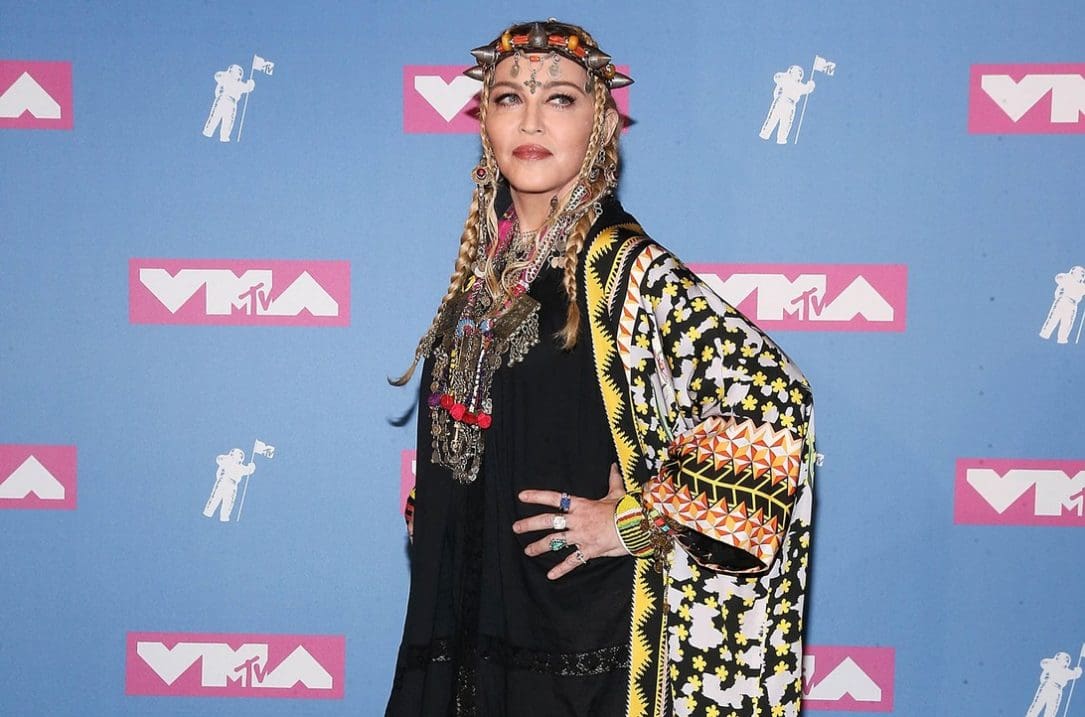 Madonna nella press room agli MTV Video Music Awards a New York nel 2018, foto di Paul Zimmerman/Getty Images