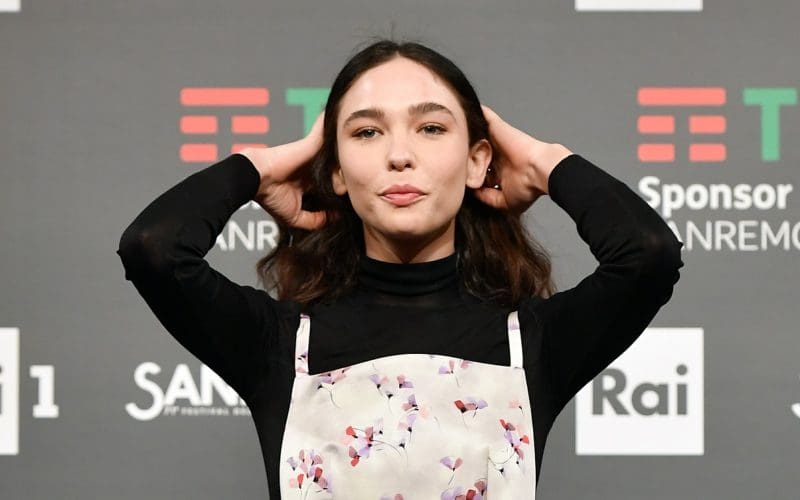 Matilda de Angelis, al photocall a Sanremo. Foto: Maria Laura Antonelli/AGF