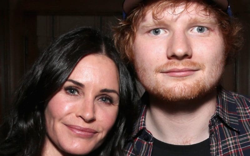 Courteney Cox e Ed Sheeran al Rock4EB! nel 2015, Todd Williamson/Getty Images per EB Kids