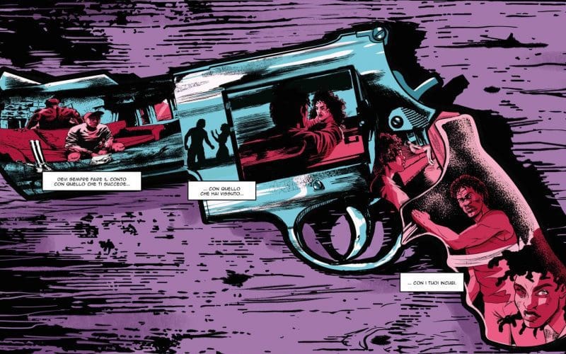Immagine tratta da Gang, graphic novel scritta da Salvatore Vivenzio e disegnata da Matteo Galardini