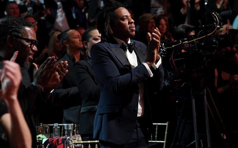 Jay-Z alla cerimonia della Rock And Roll Hall of Fame. Kevin Mazur/Getty Images