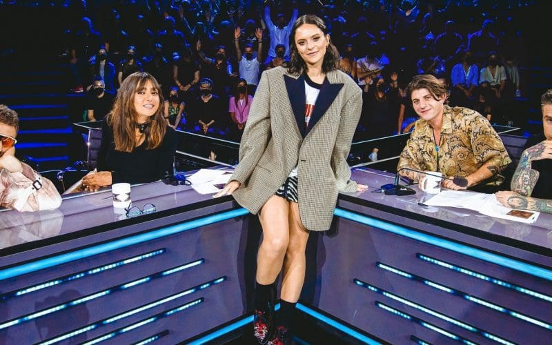 I giudici di X Factor 2022 e la conduttrice Francesca Michielin: Dargen, Ambra, Rkomi e Fedez. Foto di: Virginia Bettoja